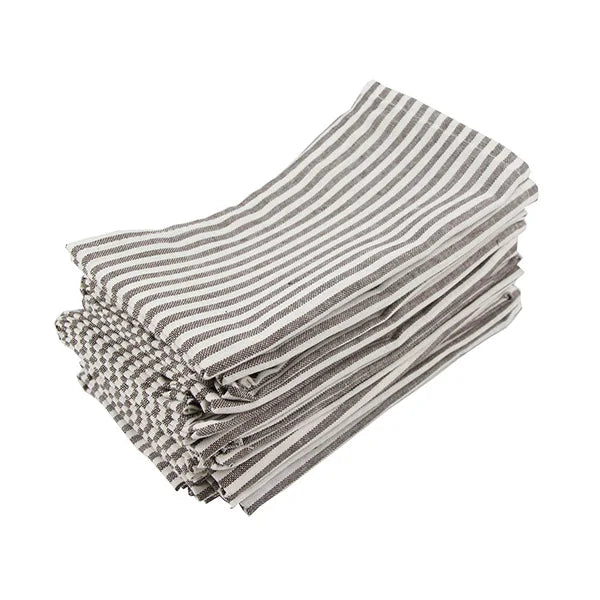 LinoStripe – Linen-Blend Napkin Set (12 pcs | 30 x 40 cm)