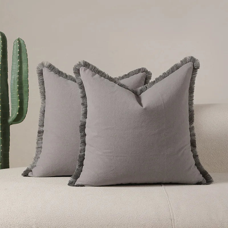 FrayEdge Minimalist Cushion Cover