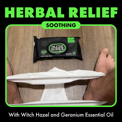 Wipes Flushable Wipes, XL Wet Wipes for at Home Use, Herbal Relief, 144 Count