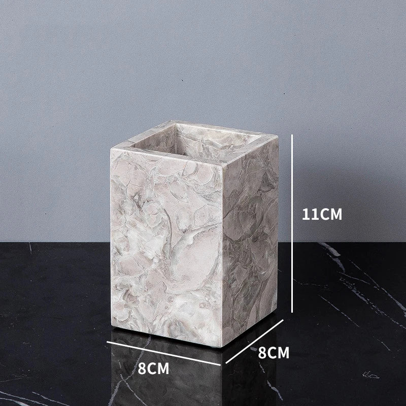 VerdantStone Natural Marble Bathroom Set