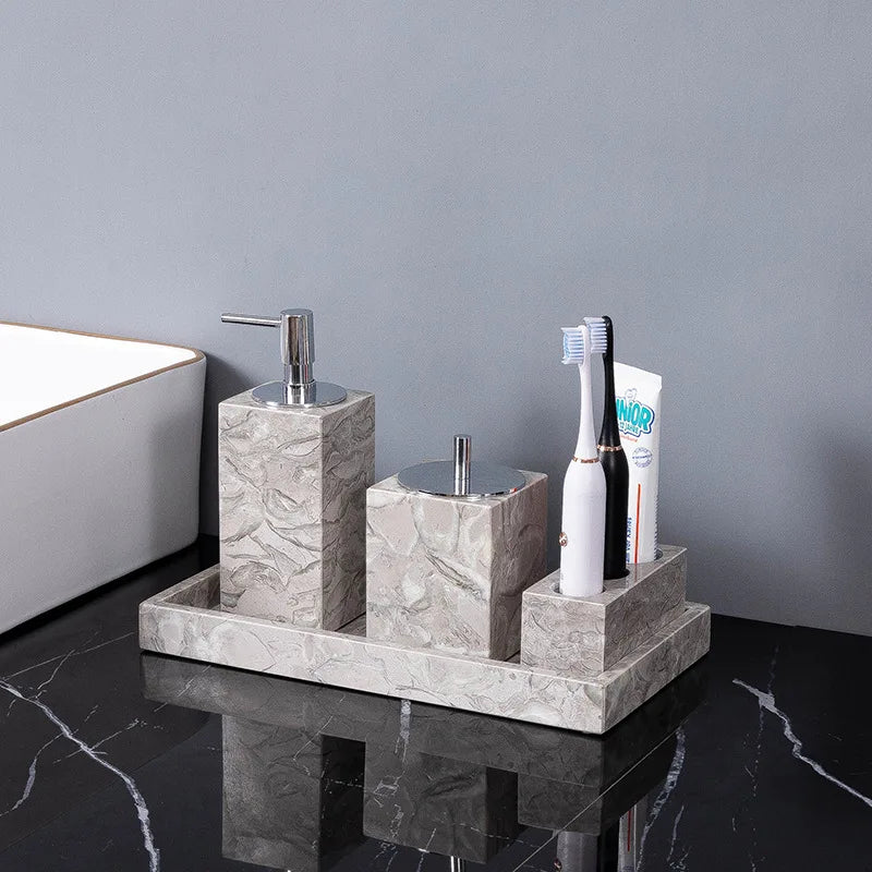 VerdantStone Natural Marble Bathroom Set