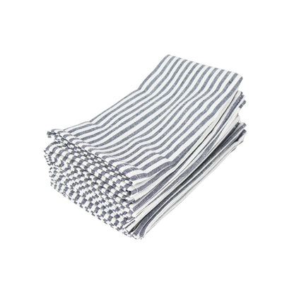 LinoStripe – Linen-Blend Napkin Set (12 pcs | 30 x 40 cm)