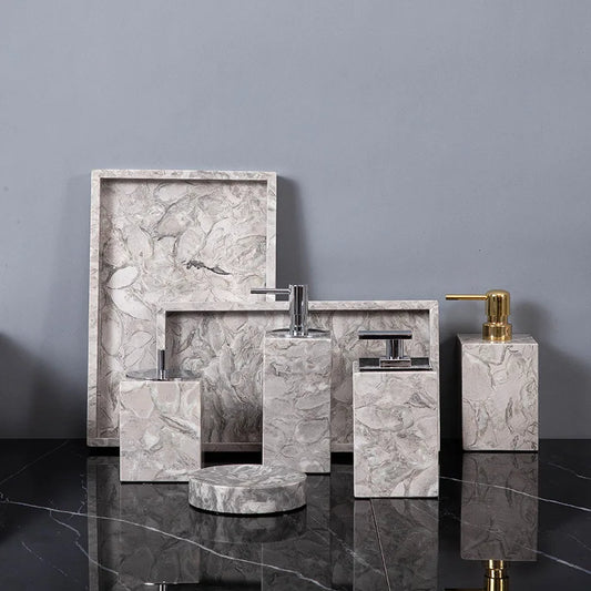 VerdantStone Natural Marble Bathroom Set