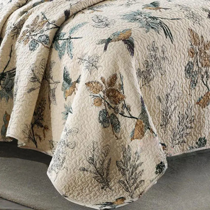 PlushBloom 3PCS Quality Printed Quilt Set – 100% Cotton