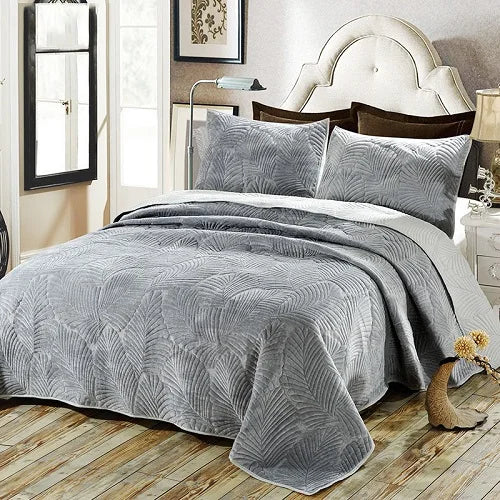 LuxeVel™ 3-Piece Embroidered Velvet Bedspread Set