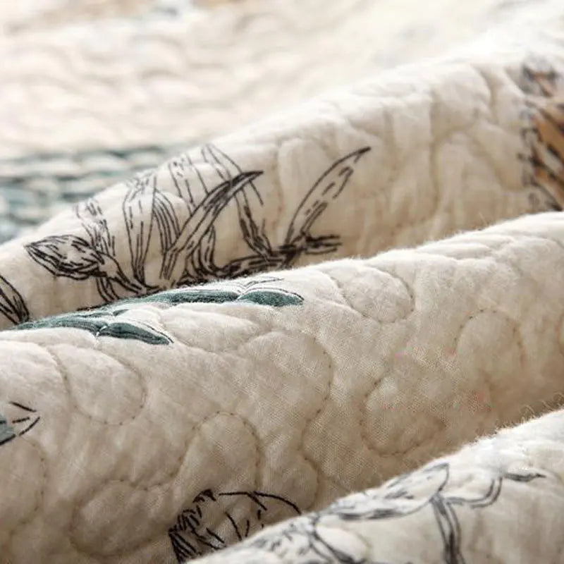 PlushBloom 3PCS Quality Printed Quilt Set – 100% Cotton