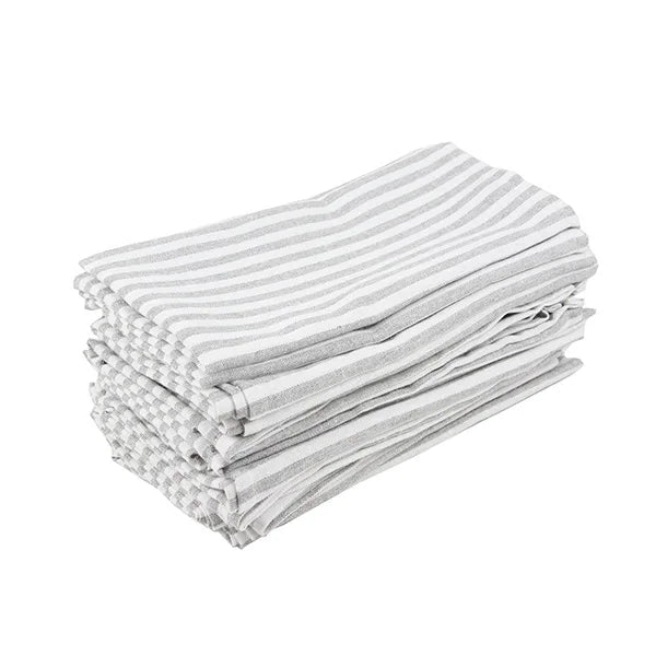 LinoStripe – Linen-Blend Napkin Set (12 pcs | 30 x 40 cm)