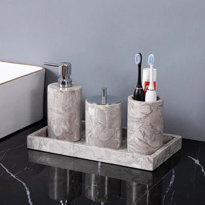 VerdantStone Natural Marble Bathroom Set