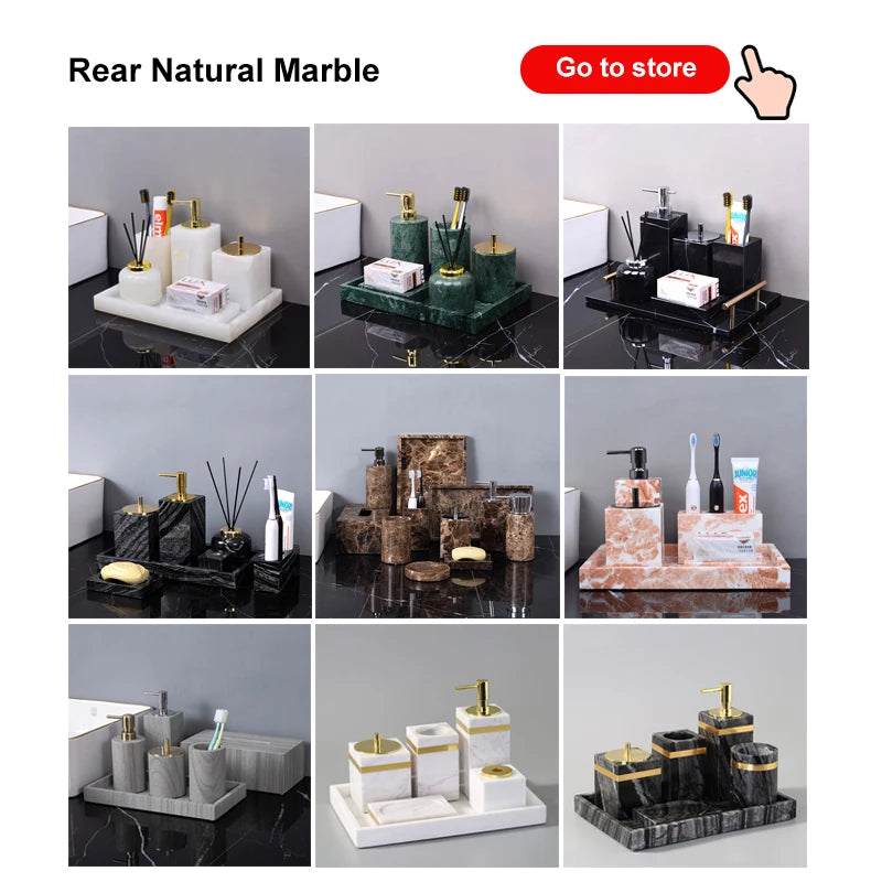 VerdantStone Natural Marble Bathroom Set