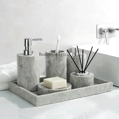 PureStone Marble Bathroom Accessories Set