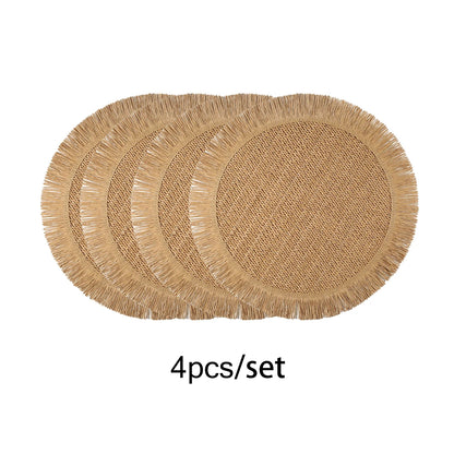 Tierra – Natural Woven Placemats with Fringe (Set of 4)