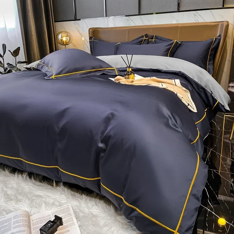 NileWeave™ 100% Egyptian Cotton Embroidered Bedding Set – 500TC Luxury Hotel Collection"
