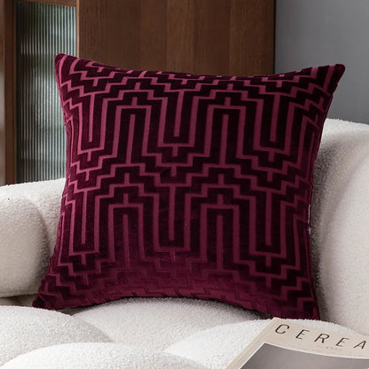 Aurora Velvet Geometric Pillowcase
