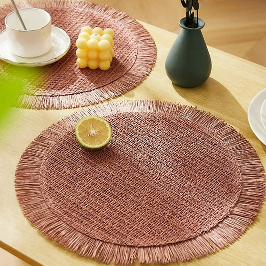 Tierra – Natural Woven Placemats with Fringe (Set of 4)