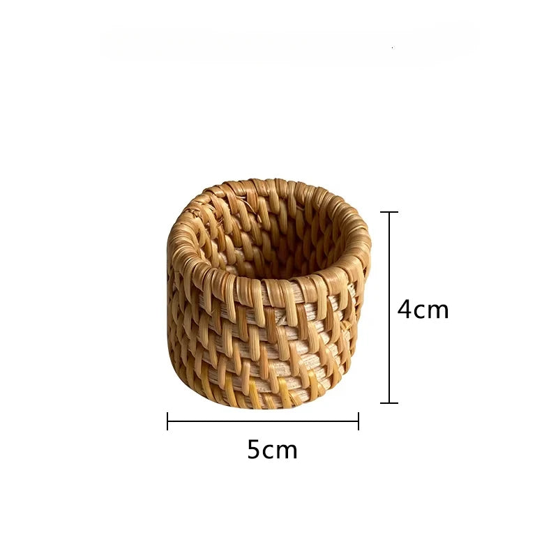 Sola – Handmade Rattan Napkin Rings (Set of 4)