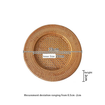 EarthWeave – Handwoven Natural Rattan Charger Plate (13")