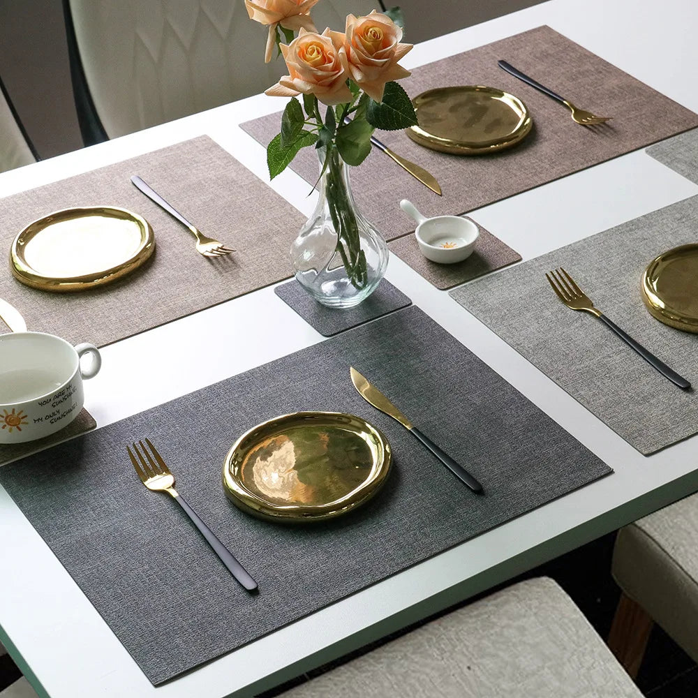 ShieldMat™ Vinyl Placemats – Set of 4 | Waterproof, Non-Slip & Heat Resistant