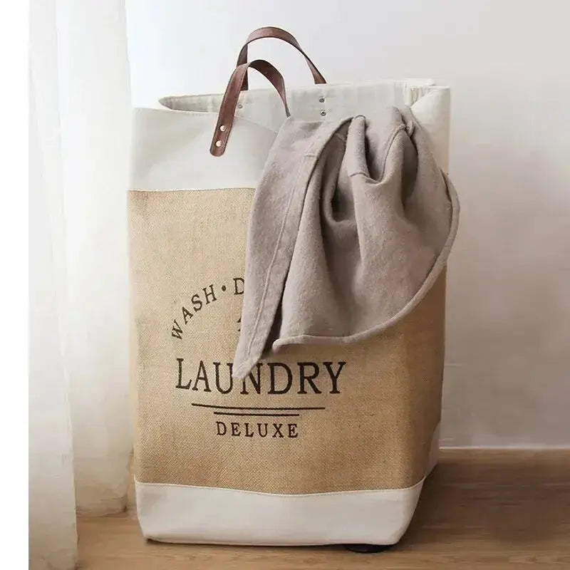 FoldEase Cotton Laundry Basket
