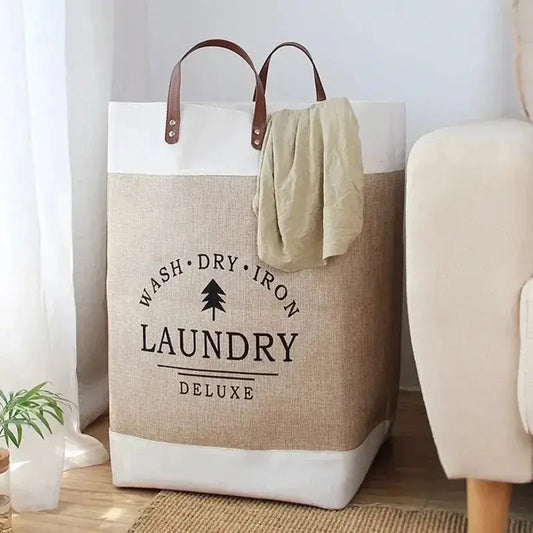 FoldEase Cotton Laundry Basket