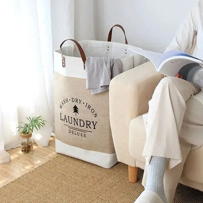 FoldEase Cotton Laundry Basket