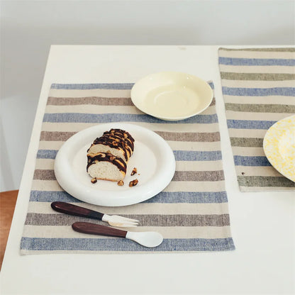 StripeNest – Square Cotton Non-Slip Table Placemats (Set of