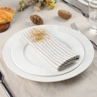 LinoStripe – Linen-Blend Napkin Set (12 pcs | 30 x 40 cm)