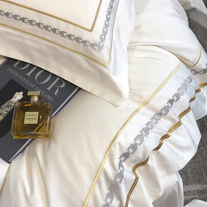 RoyalBloom™ 100% Egyptian Cotton Embroidered Bedding Set – Hotel Collection