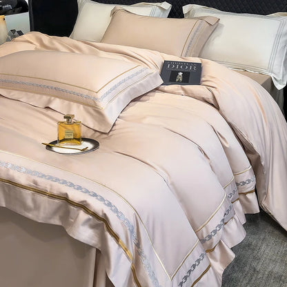 RoyalBloom™ 100% Egyptian Cotton Embroidered Bedding Set – Hotel Collection