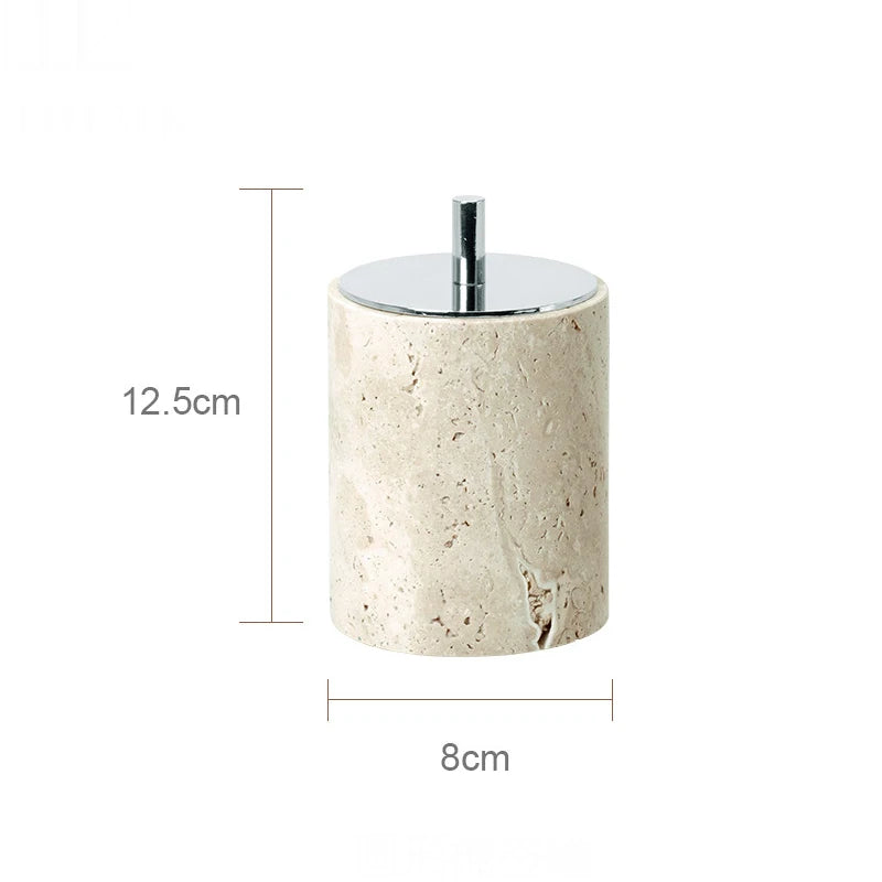 TerraStone Beige Travertine Bathroom Accessories Set