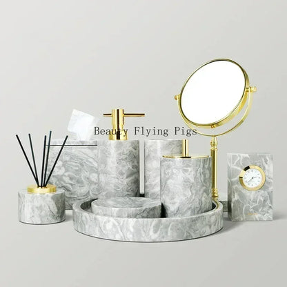 PureStone Marble Bathroom Accessories Set