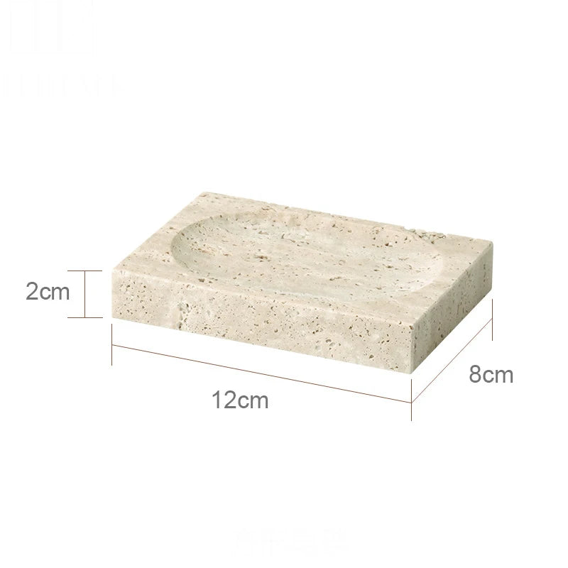TerraStone Beige Travertine Bathroom Accessories Set