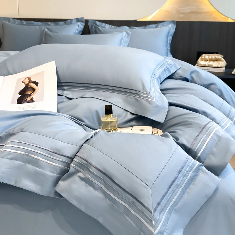 LuxeCotton 400TC Hotel-Style Embroidered Bedding Set