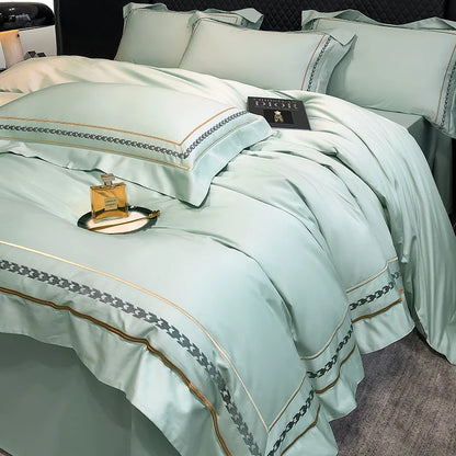 RoyalBloom™ 100% Egyptian Cotton Embroidered Bedding Set – Hotel Collection