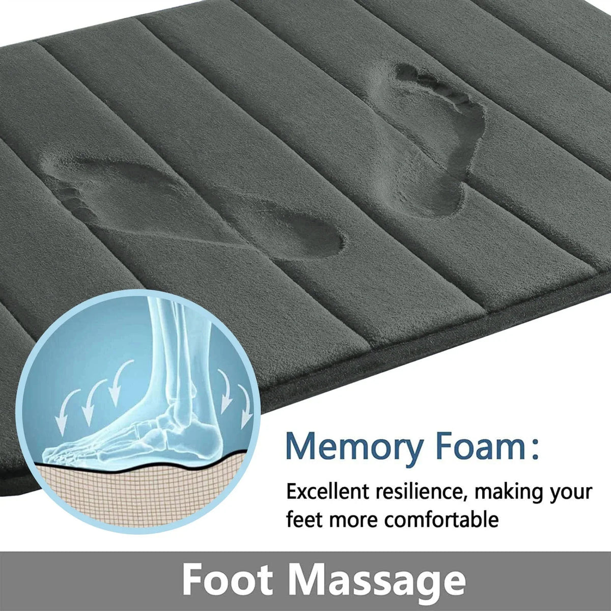 CloudStep Velvet Memory Foam Bath Mat Set – 3 Piece