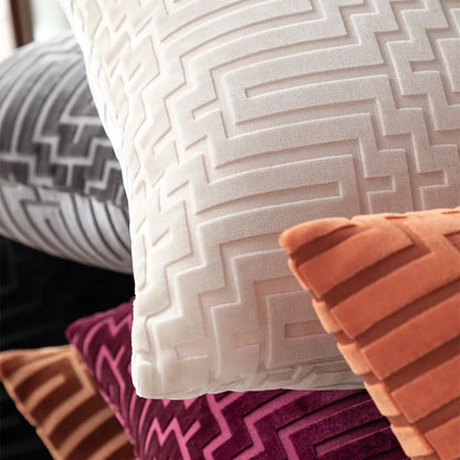 Aurora Velvet Geometric Pillowcase