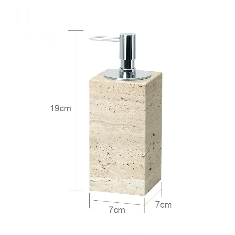 TerraStone Beige Travertine Bathroom Accessories Set