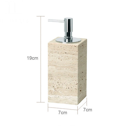 TerraStone Beige Travertine Bathroom Accessories Set