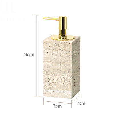 TerraStone Beige Travertine Bathroom Accessories Set