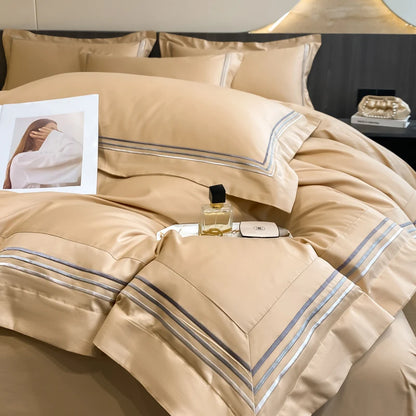 LuxeCotton 400TC Hotel-Style Embroidered Bedding Set