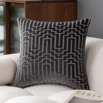Aurora Velvet Geometric Pillowcase