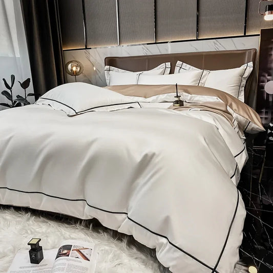 NileWeave™ 100% Egyptian Cotton Embroidered Bedding Set – 500TC Luxury Hotel Collection"