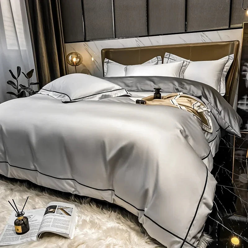 NileWeave™ 100% Egyptian Cotton Embroidered Bedding Set – 500TC Luxury Hotel Collection"