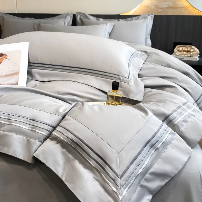 LuxeCotton 400TC Hotel-Style Embroidered Bedding Set