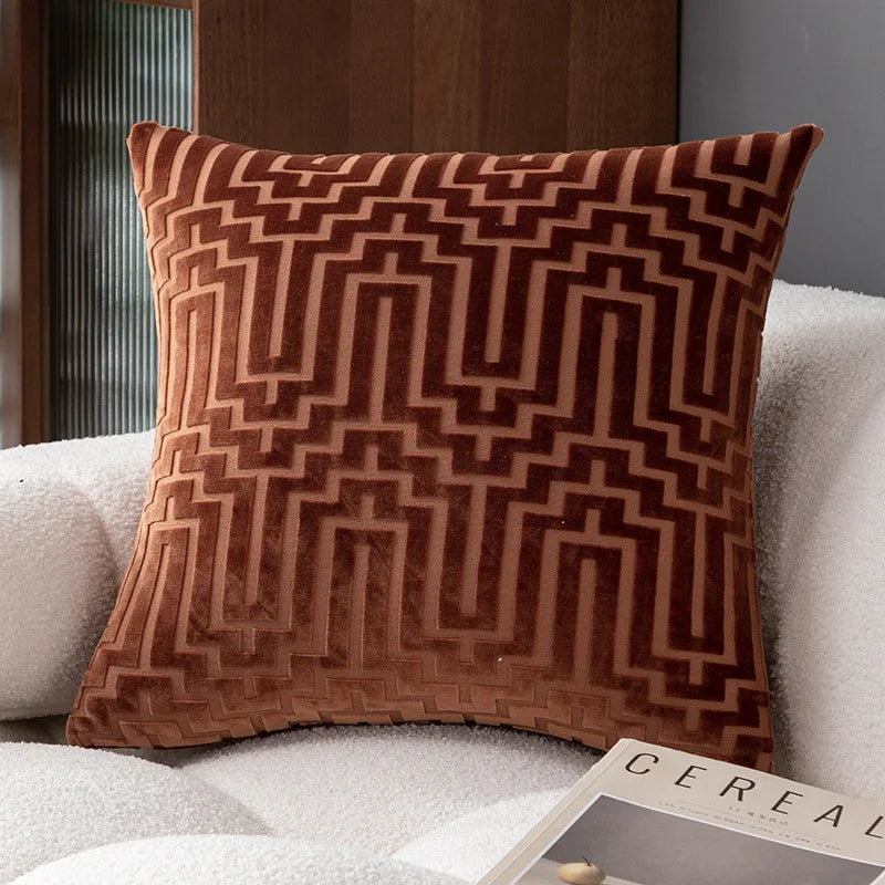Aurora Velvet Geometric Pillowcase