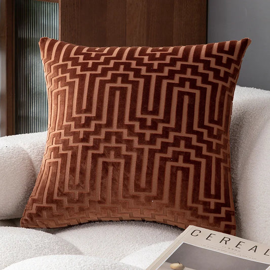Aurora Velvet Geometric Pillowcase