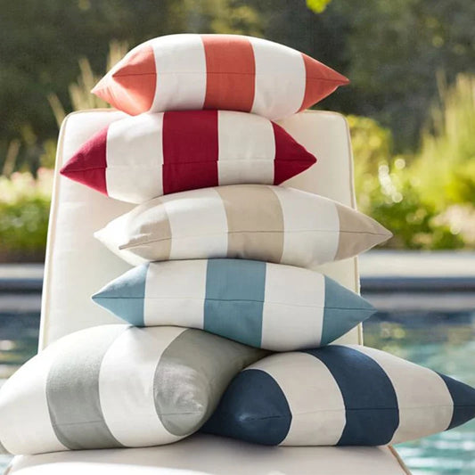 BeeCharm Striped Velvet Cushion Cover – Soft Luxury with Bee Accent