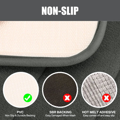 CloudStep Velvet Memory Foam Bath Mat Set – 3 Piece