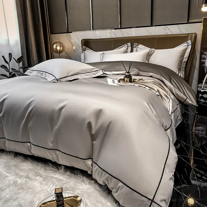 NileWeave™ 100% Egyptian Cotton Embroidered Bedding Set – 500TC Luxury Hotel Collection"