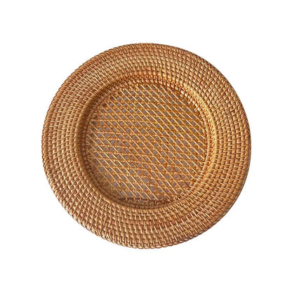 EarthWeave – Handwoven Natural Rattan Charger Plate (13")