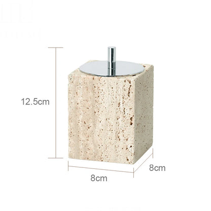 TerraStone Beige Travertine Bathroom Accessories Set